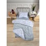ETE HOMETEX TEK KİŞİLİK LÜX WELSOFT YORGAN SETİ ZEBRA GRİ 155X215CM 8696474231935